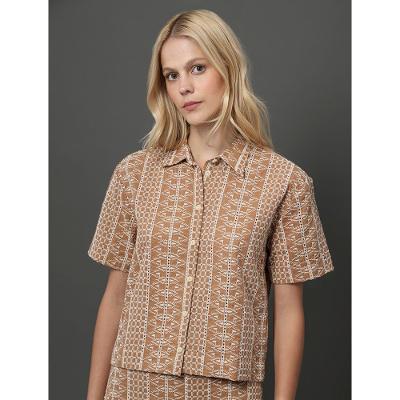 Camisa Feminina de Laise Calvin Klein - Caqui Medio