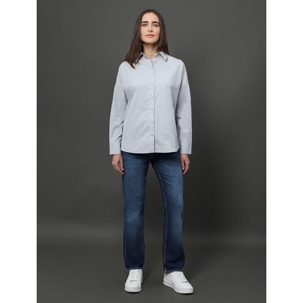 Camisa Feminina Over Calvin Klein - Azul Claro - 3