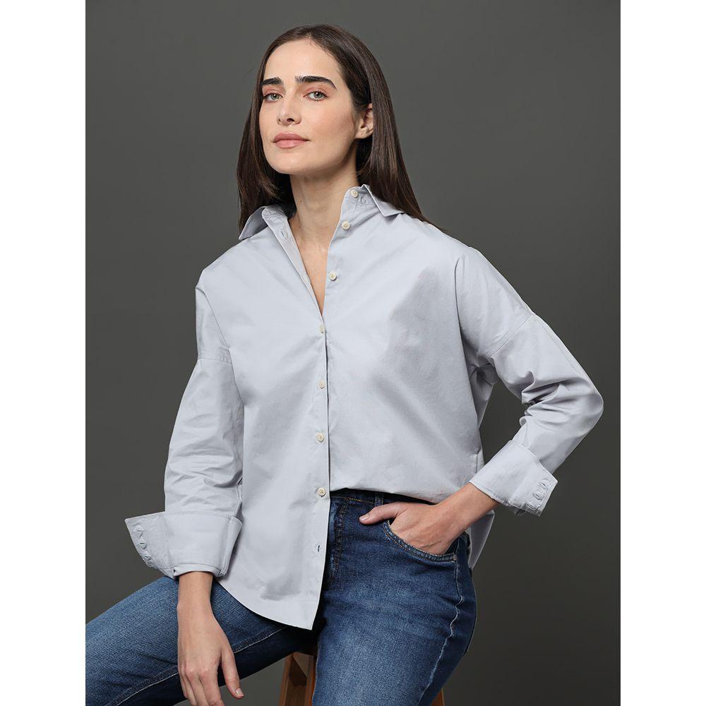 Camisa Feminina Over Calvin Klein - Azul Claro - 5