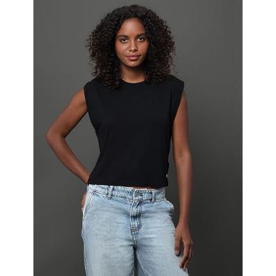 Blusa Feminina Manga em Contraste Calvin Klein Jeans - Preto
