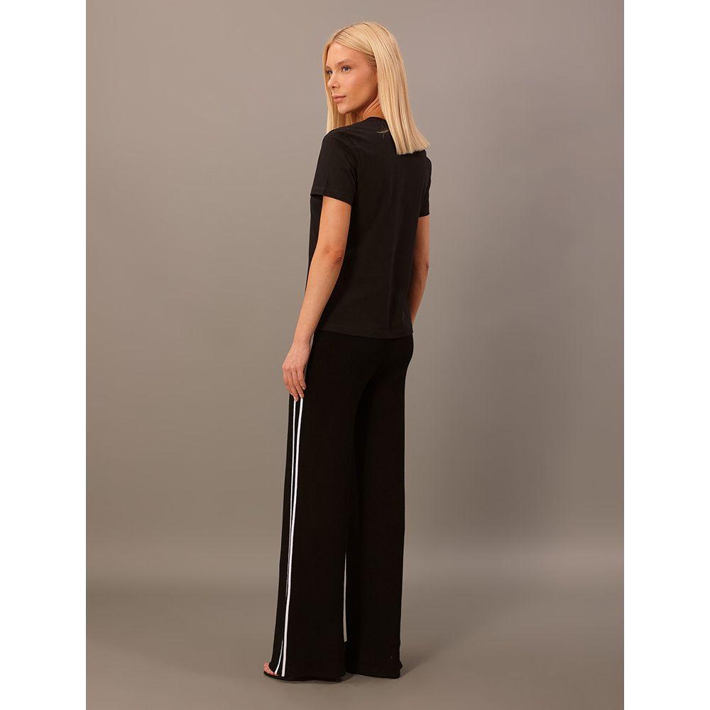 Camiseta Feminina Lisa Decote v Recorte Lateral Calvin Klein - Preto - 5