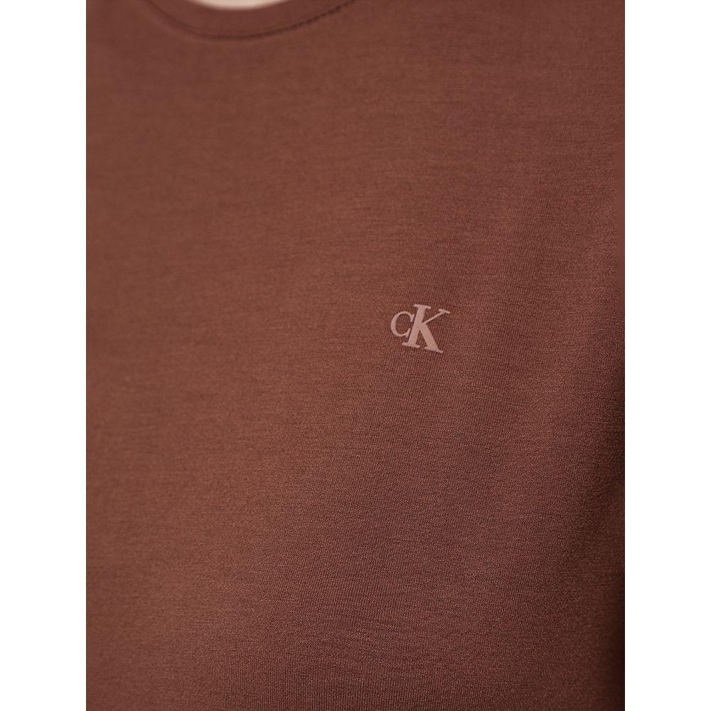 Camiseta Feminina Viscolycra Calvin Klein Jeans - Marrom - 4