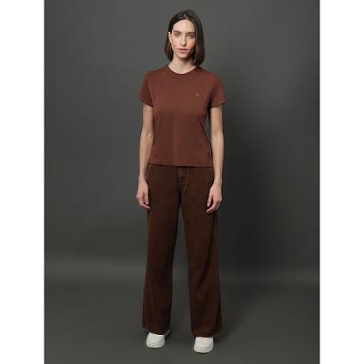 Camiseta Feminina Viscolycra Calvin Klein Jeans - Marrom
