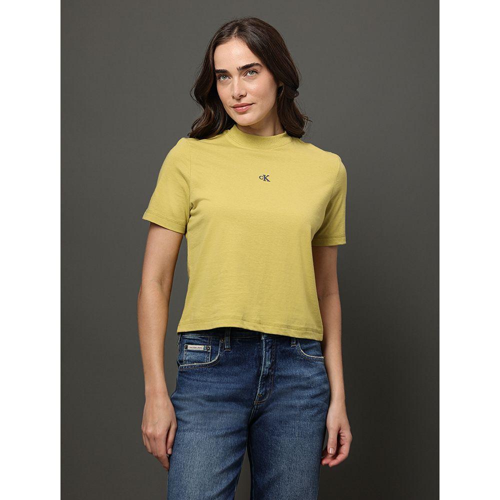 Camiseta Feminina Relevo Multicor Calvin Klein Jeans - Verde Pistache - 1