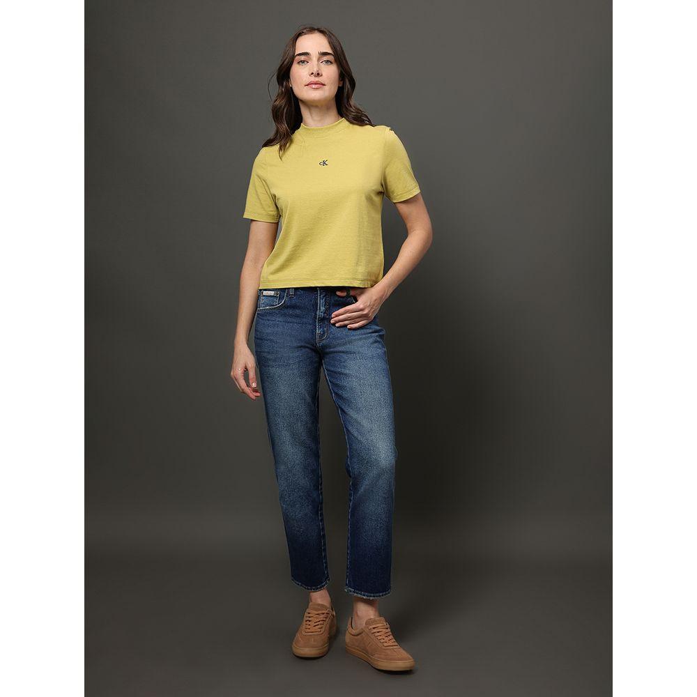 Camiseta Feminina Relevo Multicor Calvin Klein Jeans - Verde Pistache - 3