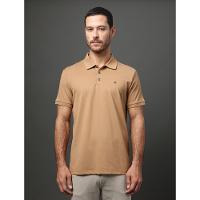 Polo Masculina Básica Smooth Cotton Calvin Klein - Caqui Medio - 1