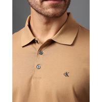 Polo Masculina Básica Smooth Cotton Calvin Klein - Caqui Medio