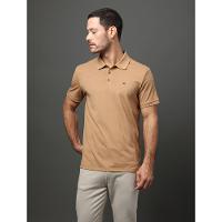 Polo Masculina Básica Smooth Cotton Calvin Klein - Caqui Medio - 5