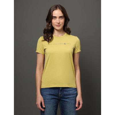 Camiseta Feminina Logo Calvin Klein Jeans - Verde Pistache