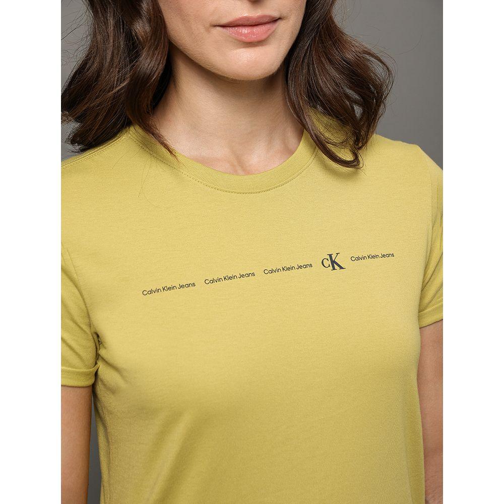 Camiseta Feminina Logo Calvin Klein Jeans - Verde Pistache - 4
