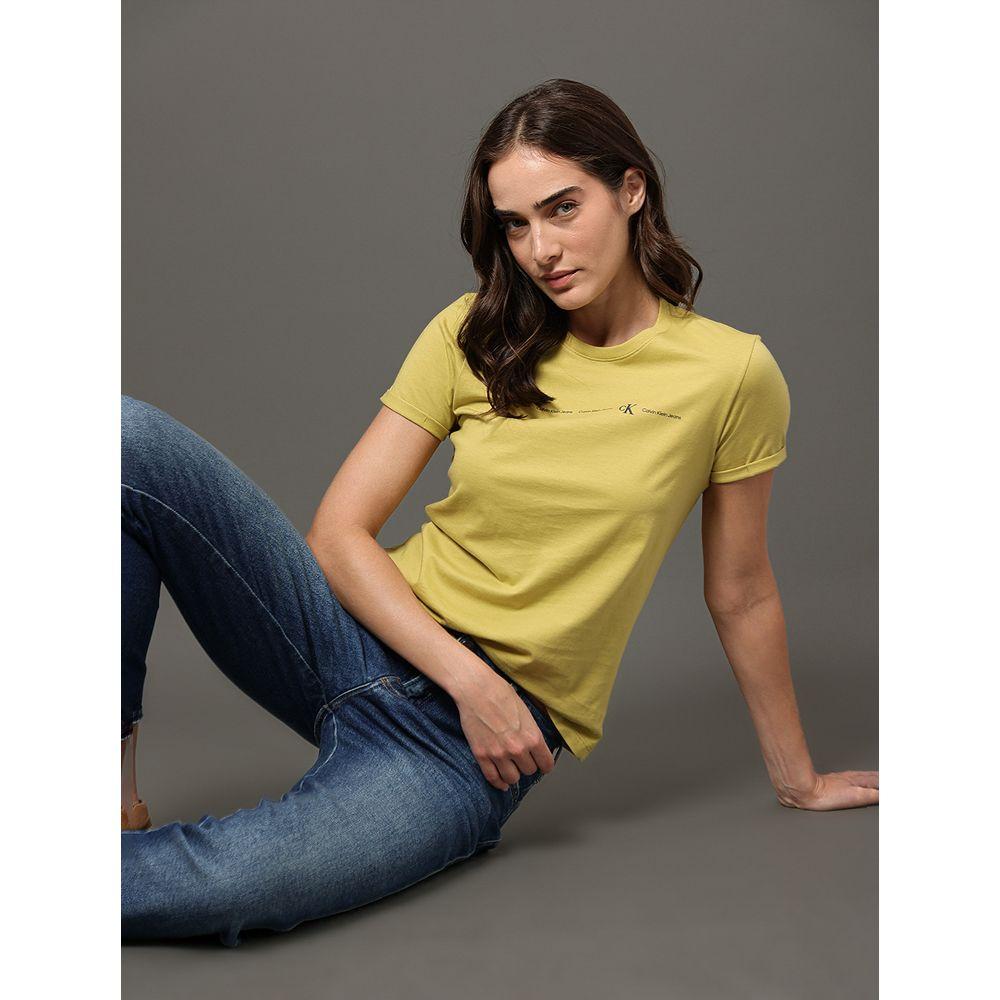 Camiseta Feminina Logo Calvin Klein Jeans - Verde Pistache - 5