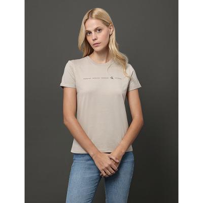 Camiseta Feminina Logo Calvin Klein Jeans - Caqui Claro