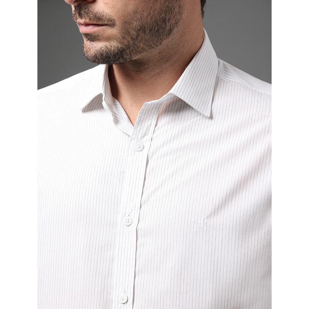 Camisa Masculina Slim Fio 60 Calvin Klein - Branco - 4