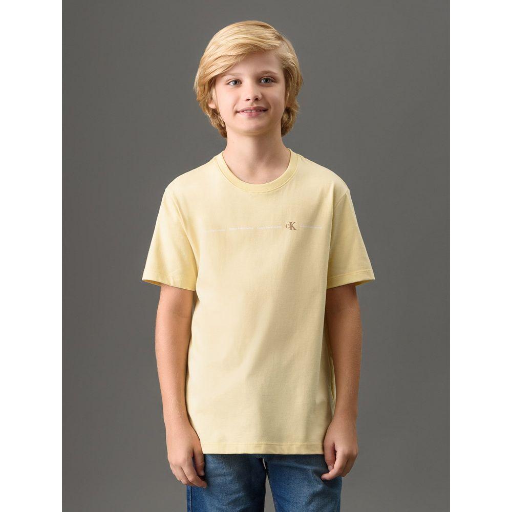 Camiseta Menina Logo Calvin Klein Jeans - Amarelo Manteiga - 1