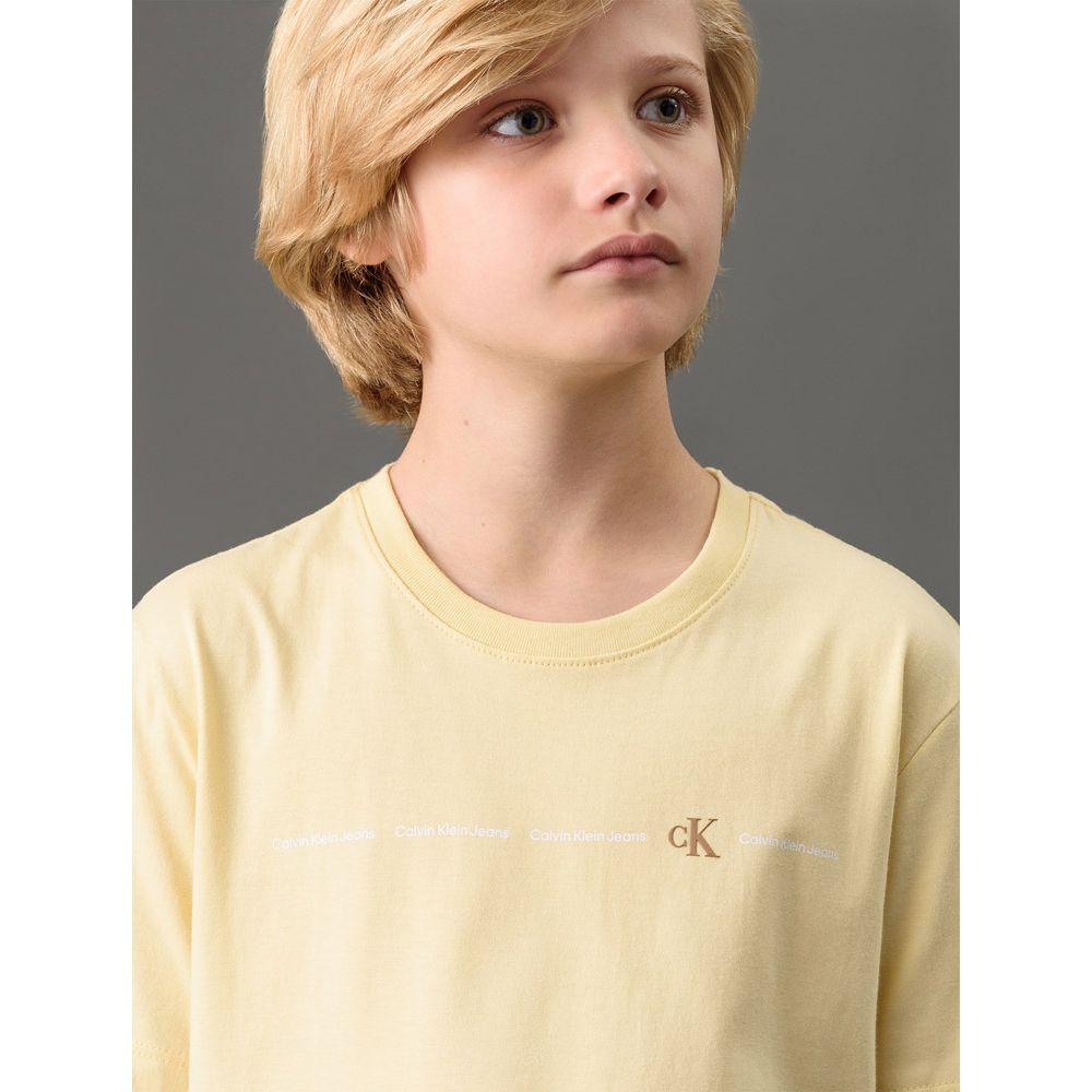 Camiseta Menina Logo Calvin Klein Jeans - Amarelo Manteiga - 4