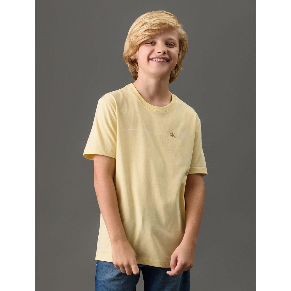 Camiseta Menina Logo Calvin Klein Jeans - Amarelo Manteiga - 5