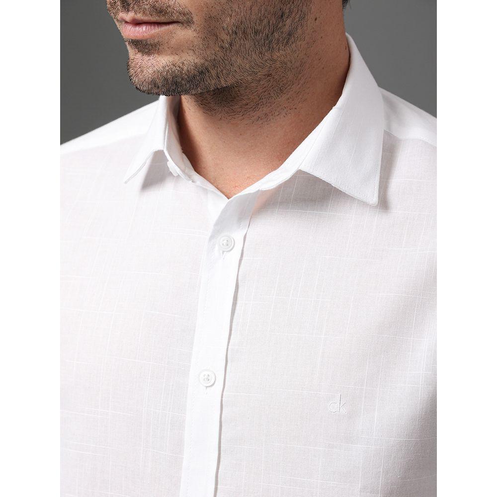 Camisa Masculina Algodão Calvin Klein - Branco - 4