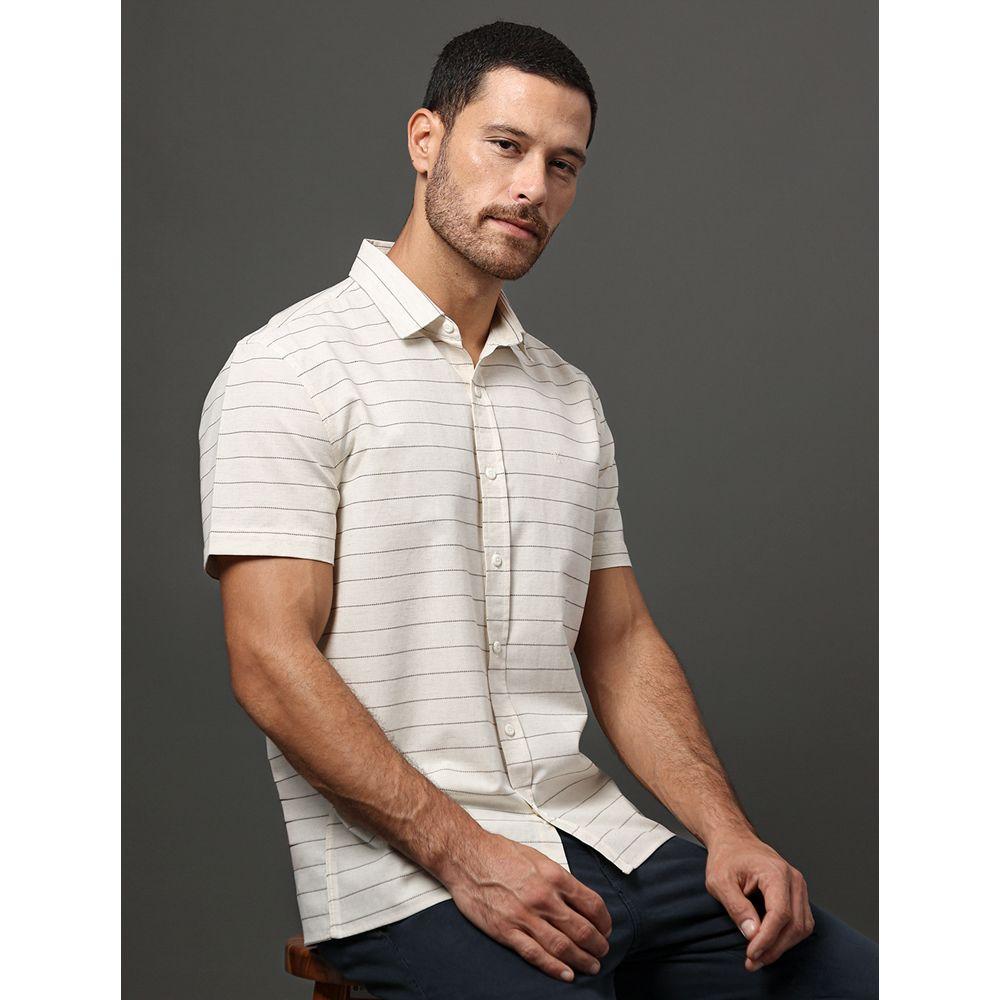 Camisa Masculina Listras Texturizadas Calvin Klein Jeans - Off White - 5