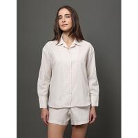 Pijama Feminino Camisa Manga Longa e Short Calvin Klein Underwear - Areia - 1