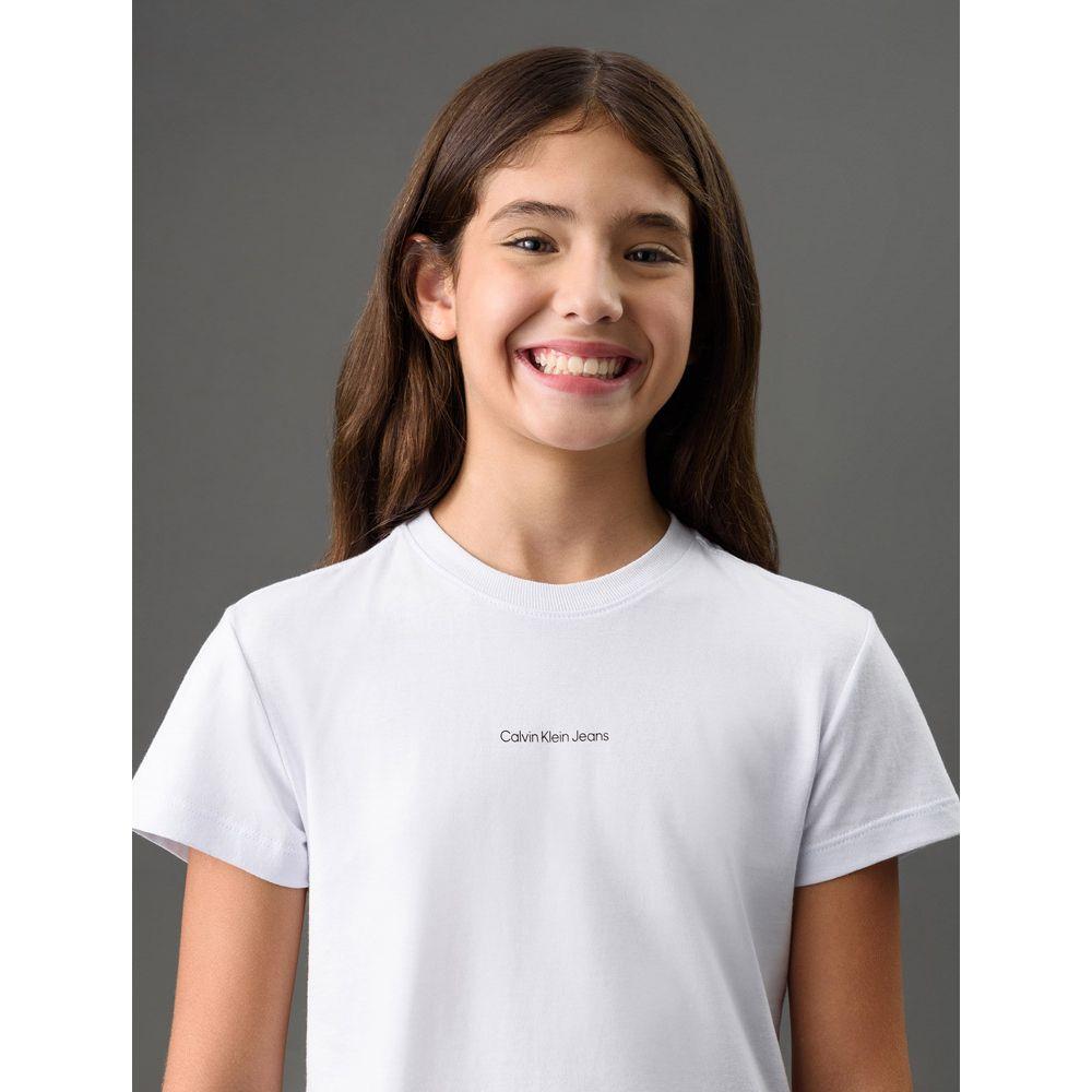Camiseta Menina Logo Centralizado Calvin Klein Jeans - Branco 2 - 4