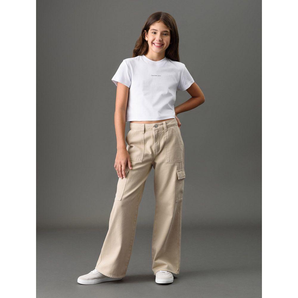 Camiseta Menina Logo Centralizado Calvin Klein Jeans - Branco 2 - 5