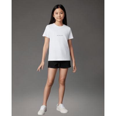 Camiseta Menina Logo Centralizado Calvin Klein Jeans - Branco 2