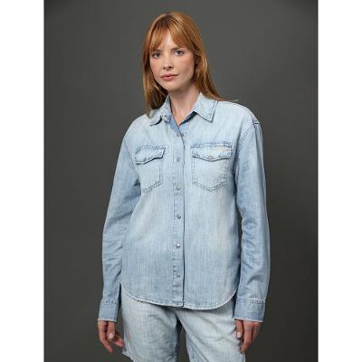 Camisa Jeans Feminina Overshirt Calvin Klein Jeans - Azul Claro