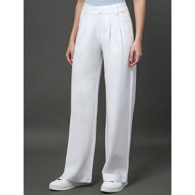 Calça Feminina Pantalona Linho Misto Calvin Klein - Branco