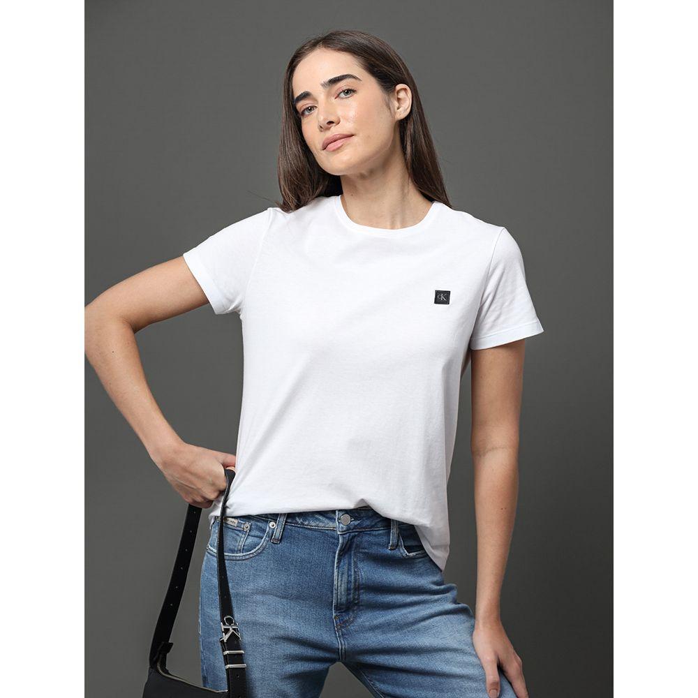 Camiseta Feminina Algodão Egípcio Calvin Klein Jeans - Branco - 5