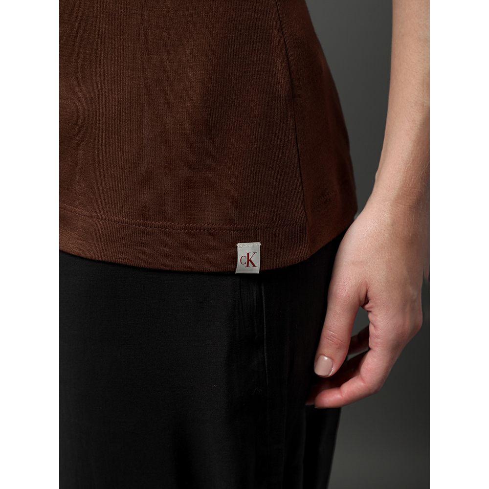 Regata Feminina Decote Quadrado Calvin Klein Jeans - Marrom - 4