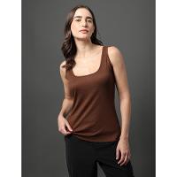 Regata Feminina Decote Quadrado Calvin Klein Jeans - Marrom - 1