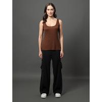 Regata Feminina Decote Quadrado Calvin Klein Jeans - Marrom - 3