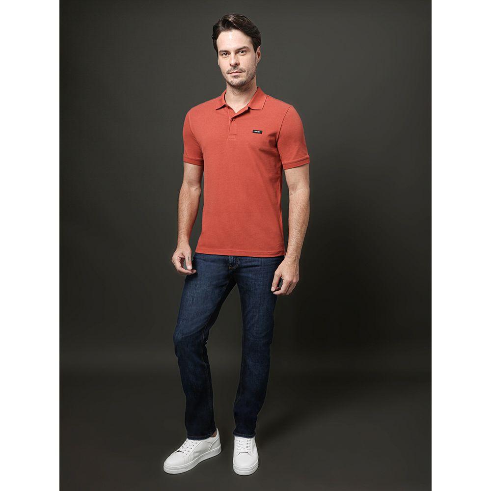 Polo Masculina Slim Piquet Calvin Klein - Vermelho Escuro - 3