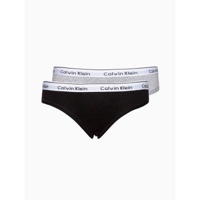 Kit 2 Calcinhas Menina Mini Modern Cotton Calvin Klein Underwear - Preto / Cinza Mescla