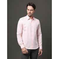 Camisa Ml Slim Maquinetada - Rosa Claro - 1