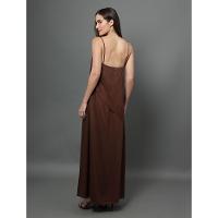 Vestido Feminino Longo Com Faixa Frontal Calvin Klein - Marrom - 2