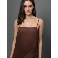 Vestido Feminino Longo Com Faixa Frontal Calvin Klein - Marrom