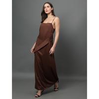 Vestido Feminino Longo Com Faixa Frontal Calvin Klein - Marrom - 5