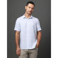 Camisa Masculina Linen Cotton Calvin Klein Jeans - Marinho - 5
