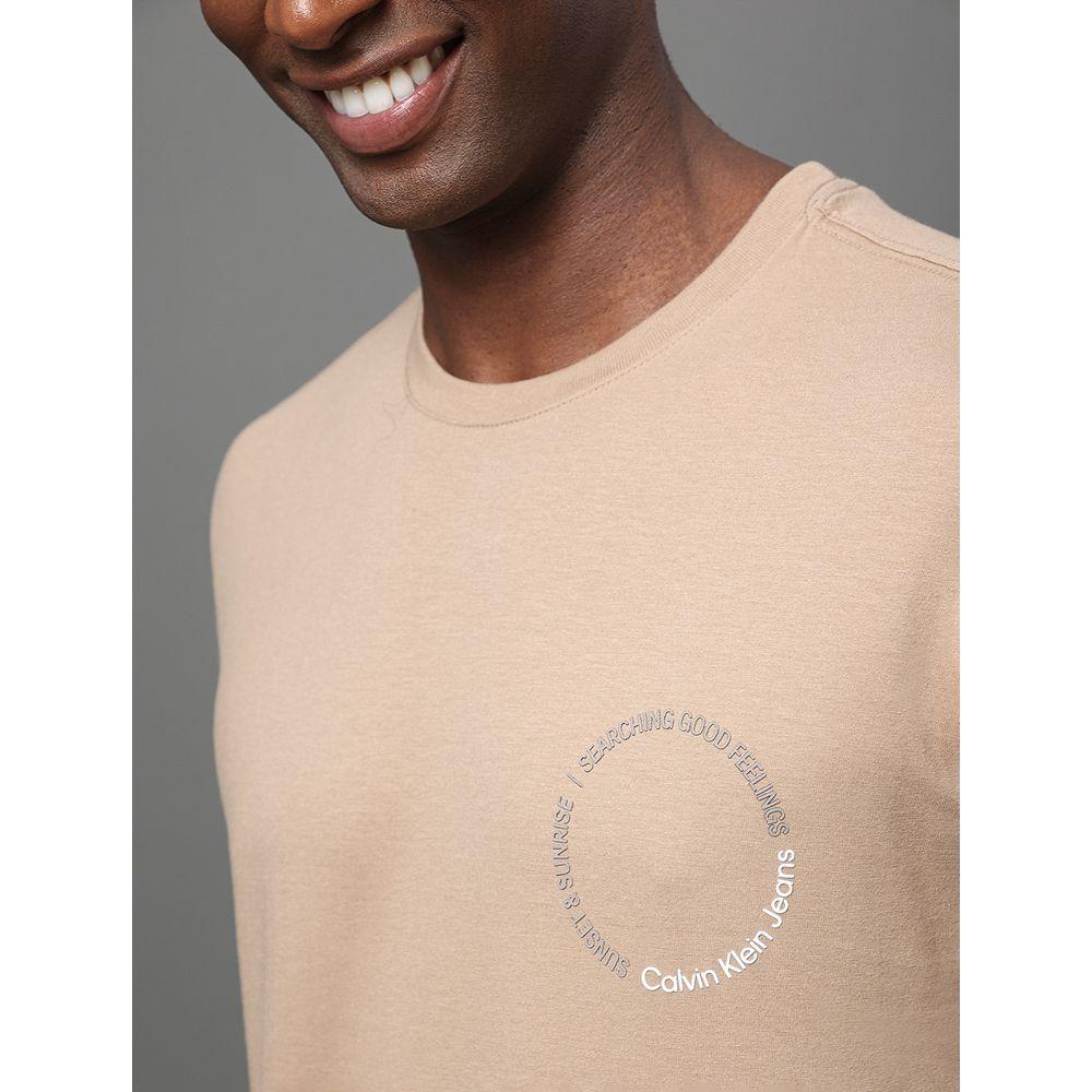 Camiseta Masculina Sunset & Sunrise Calvin Klein Jeans - Caqui Medio - 4