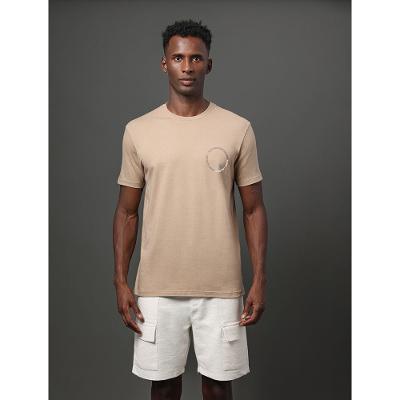 Camiseta Masculina Sunset & Sunrise Calvin Klein Jeans - Caqui Medio