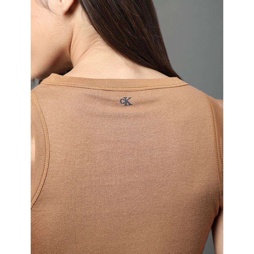 Regata Feminina Ribana Viscose Calvin Klein Jeans - Havana - 4