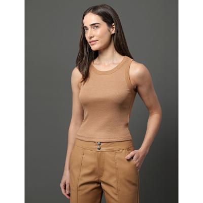 Regata Feminina Ribana Viscose Calvin Klein Jeans - Havana