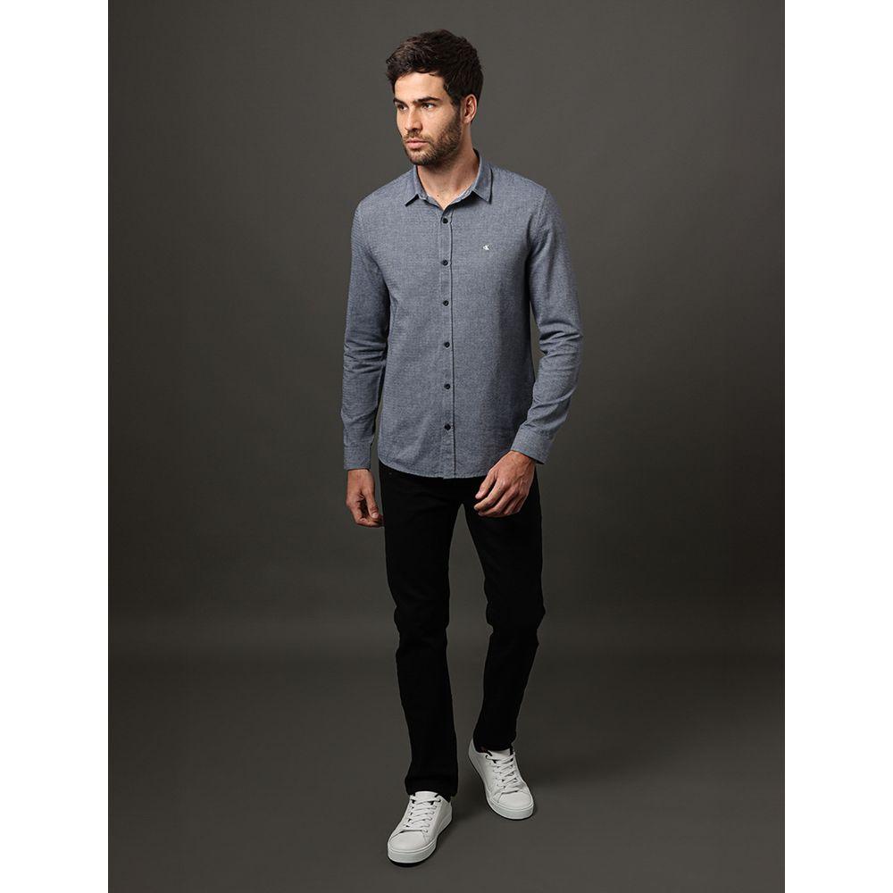 Camisa Masculina Slim Chevron Calvin Klein Jeans - Marinho - 5