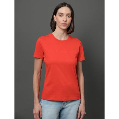 Camiseta Feminina Bordado Alto Relevo Calvin Klein Jeans - Vermelho