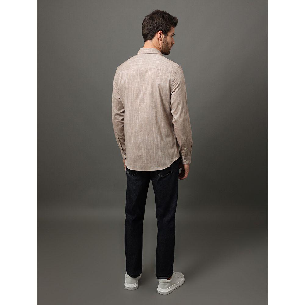 Camisa Masculina Alg Flamê Calvin Klein Jeans - Caqui Medio - 2