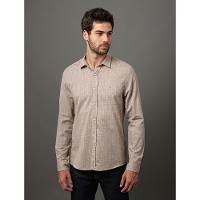 Camisa Masculina Alg Flamê Calvin Klein Jeans - Caqui Medio - 1