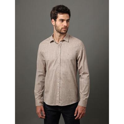 Camisa Masculina Alg Flamê Calvin Klein Jeans - Caqui Medio