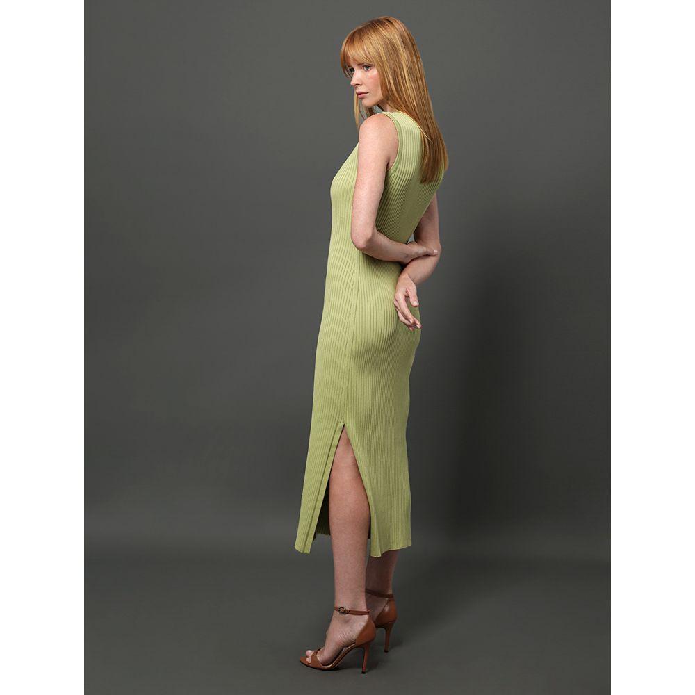 Vestido Feminino Midi de Tricot Canelado Calvin Klein - Verde Pistache - 2