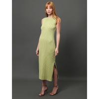 Vestido Feminino Midi de Tricot Canelado Calvin Klein - Verde Pistache - 3